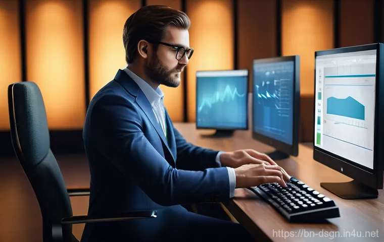 디자인 작업 효율성을 높이는 키보드 단축키 - **Prompt:** A dynamic, close-up shot of a professional graphic designer's hands in motion across an ...