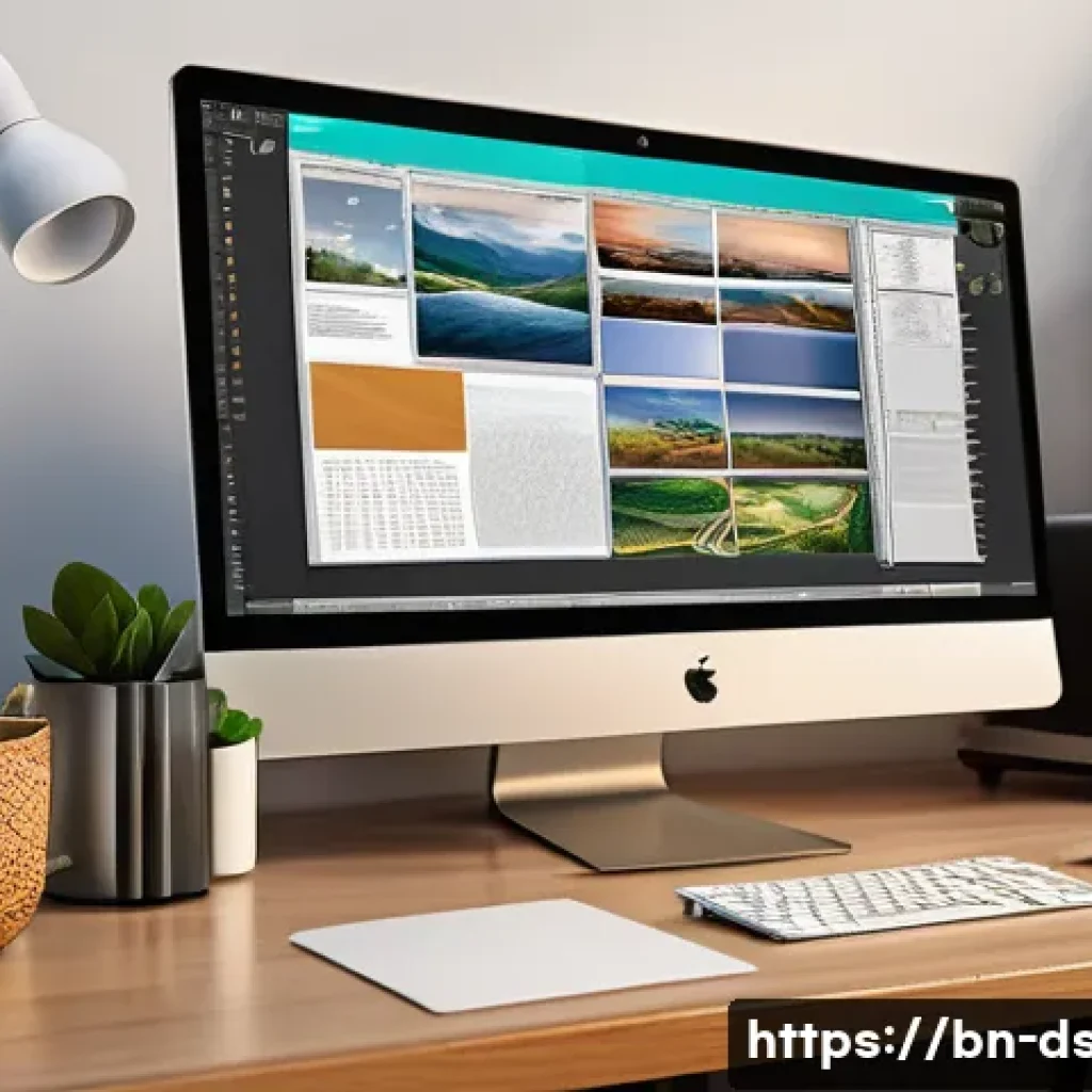 최고의 벡터 기반 디자인 소프트웨어 비교 - A detailed, clean digital workspace showing a Bengali designer&rsquo;s computer screen with multiple vecto...