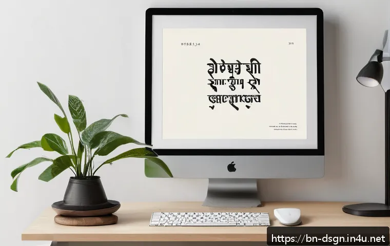 타이포그래피에서 폰트 페어링 팁 - A modern graphic design workspace featuring a Bengali-language typography poster on a clean white wa...